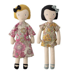 Bloomingville-Molly and Vida Doll, Rose, Cotton