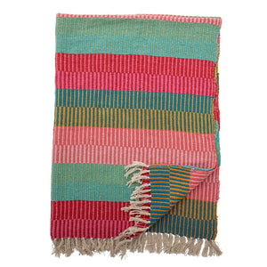 Creative Collection-Isnel Throw, Green, Recycled Cotton