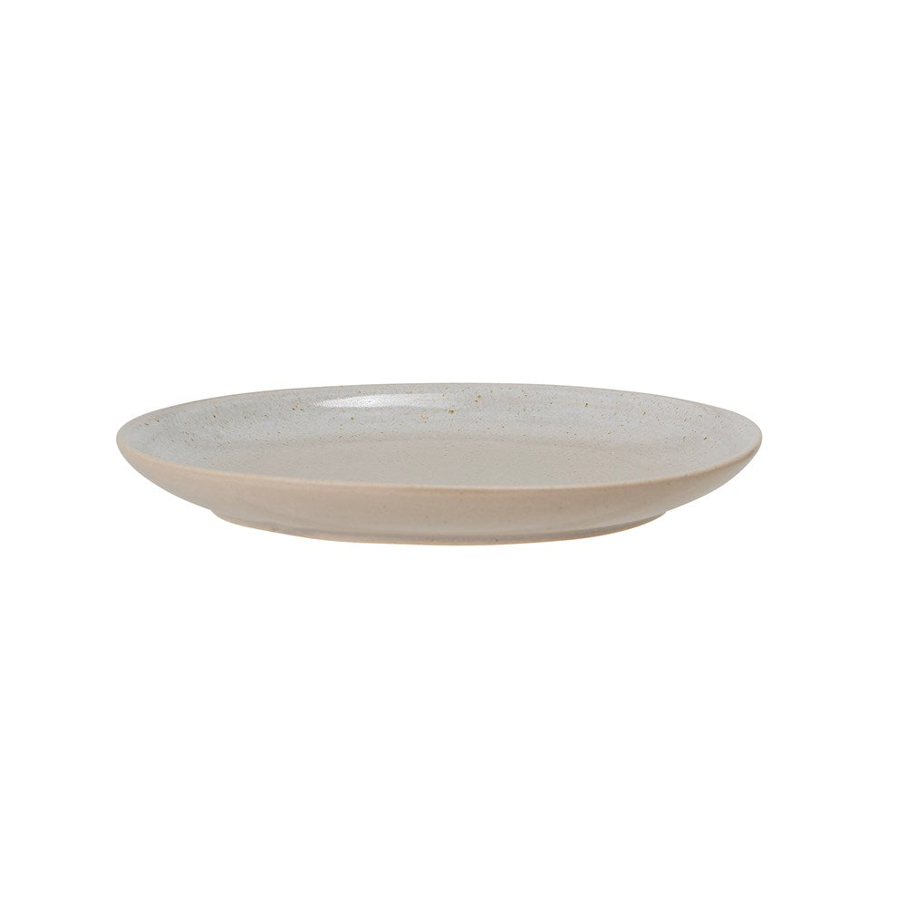 BLOOMINGVILLE-Taupe Plate, Grey, Stoneware