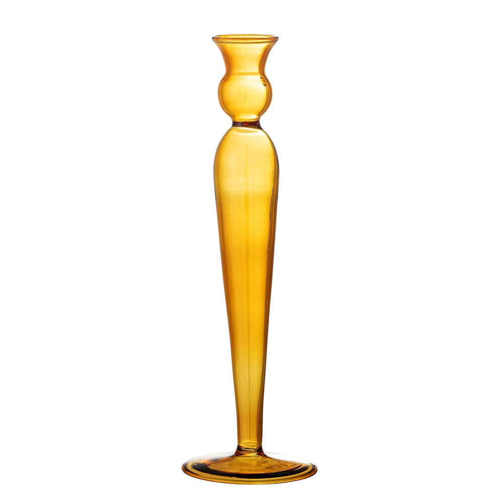 BLOOMINGVILLE-Dara Candlestick, Yellow, Glass