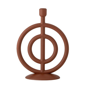 BLOOMINGVILLE-Flikka Candlestick, Brown, Polyresin