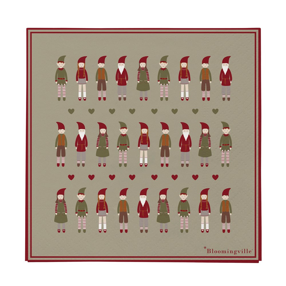 CHRISTMAS-Niklaus Napkin, Green, FSC? Mix, Papier