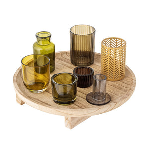 BLOOMINGVILLE-Sanga Tray w/Votive, Nature, Glass