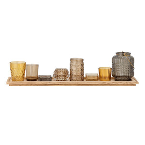 BLOOMINGVILLE-Sanga Tray w/Votive, Brown, Glass