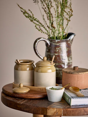 Creative Collection-Rosamynthe Salt Jar w/Spoon, Rose, Marble