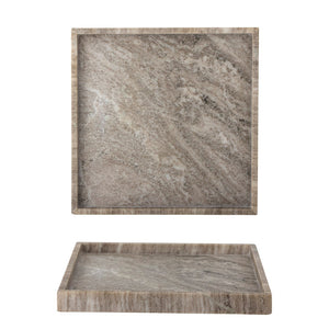 BLOOMINGVILLE-Majsa Tray, Brown, Marble