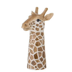 Bloomingville-Alazar Giraffe Deco Vase, Brown, Ceramic