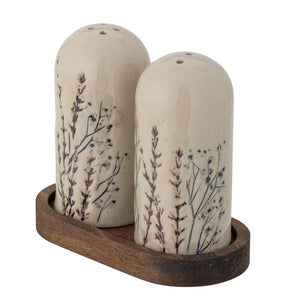 BLOOMINGVILLE-Bea Salt & Pepper Shaker Set, Nature, Stoneware