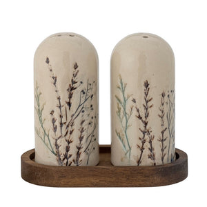 BLOOMINGVILLE-Bea Salt & Pepper Shaker Set, Nature, Stoneware