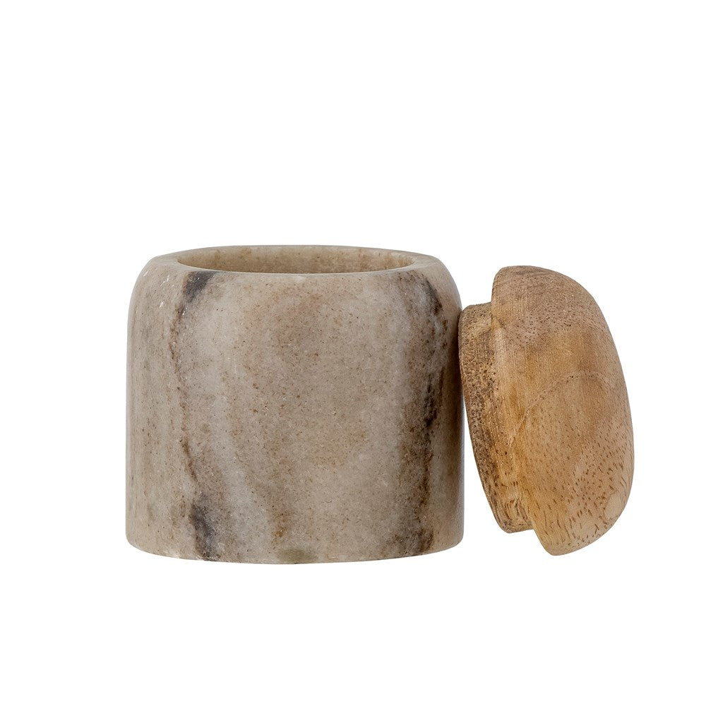 BLOOMINGVILLE-Payana Jar w/Lid, Nature, Marble