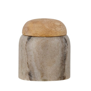 BLOOMINGVILLE-Payana Jar w/Lid, Nature, Marble