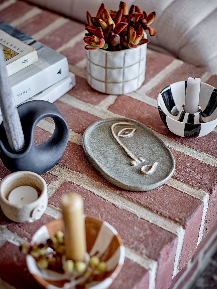 BLOOMINGVILLE-Eja Candlestick, Black, Stoneware