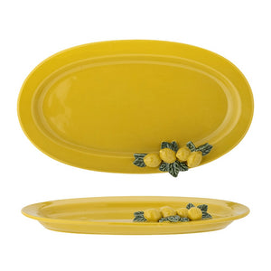 Creative Collection-Limone Serving Plate, Yellow, Stoneware