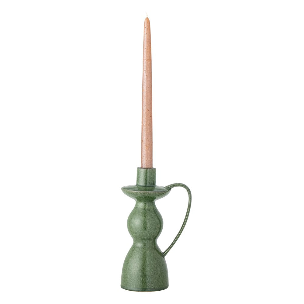 BLOOMINGVILLE-Fija Candlestick, Green, Stoneware