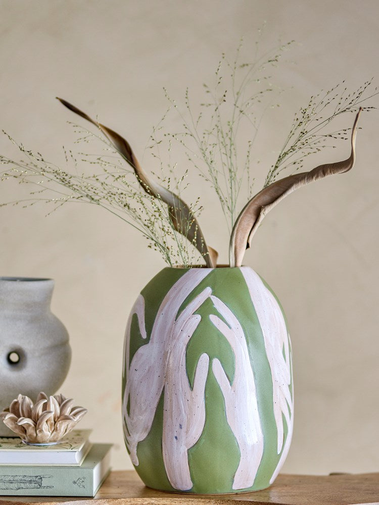 Bloomingville-Adalena Vase, Green, Stoneware