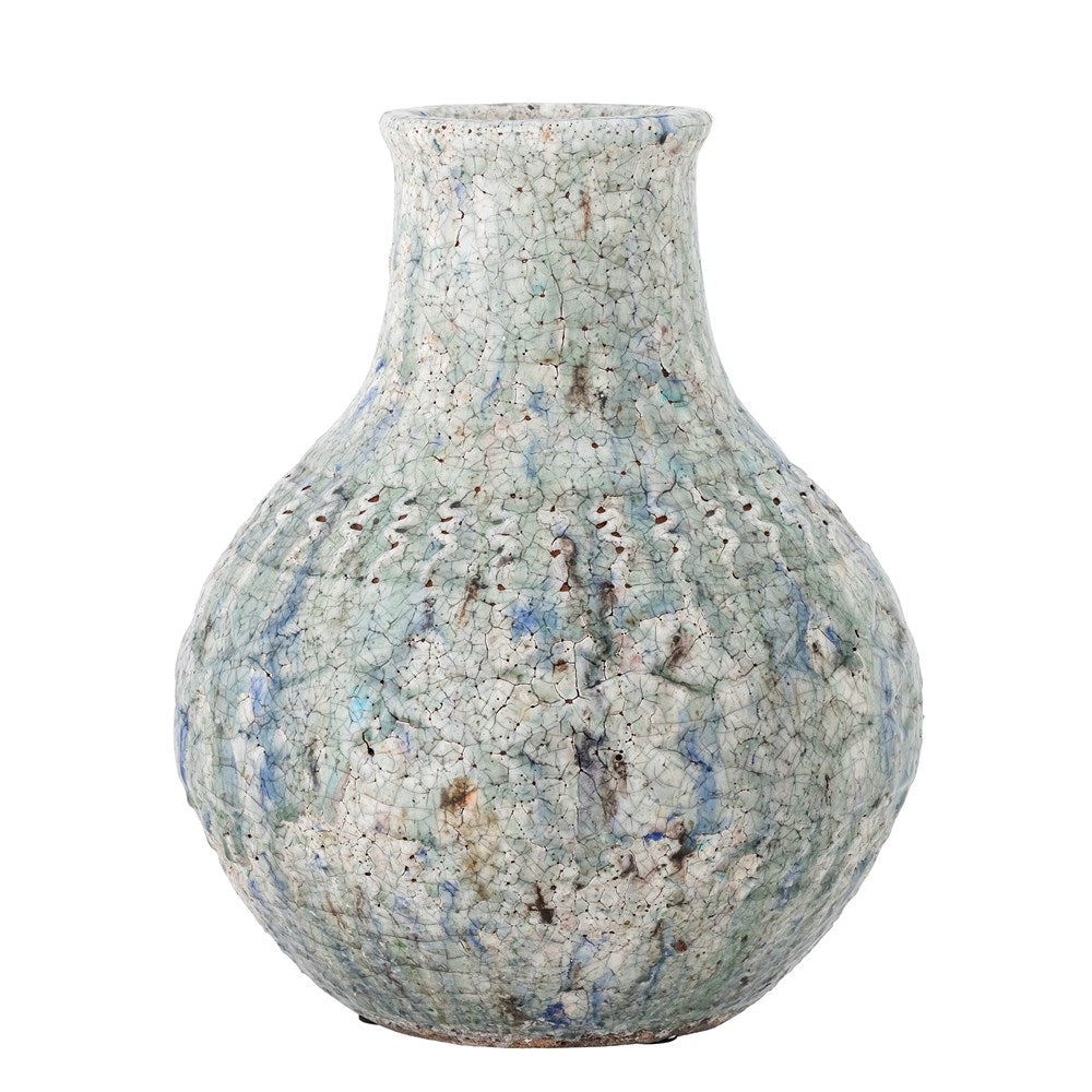 Creative Collection-Niin Deco Vase, Blue, Terracotta