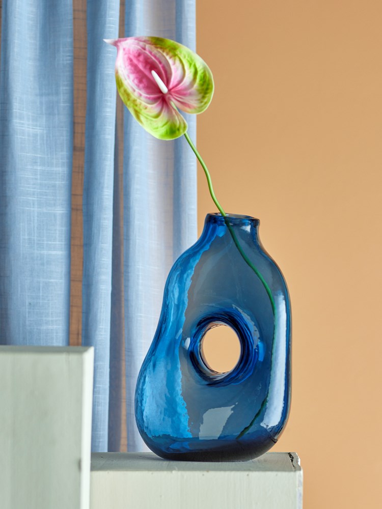 BLOOMINGVILLE-Harri Vase, Blue, Glass