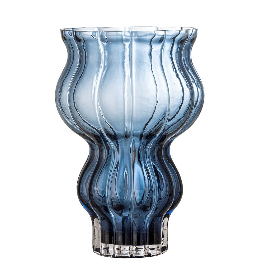 Zanna Vase, Blue, Glass