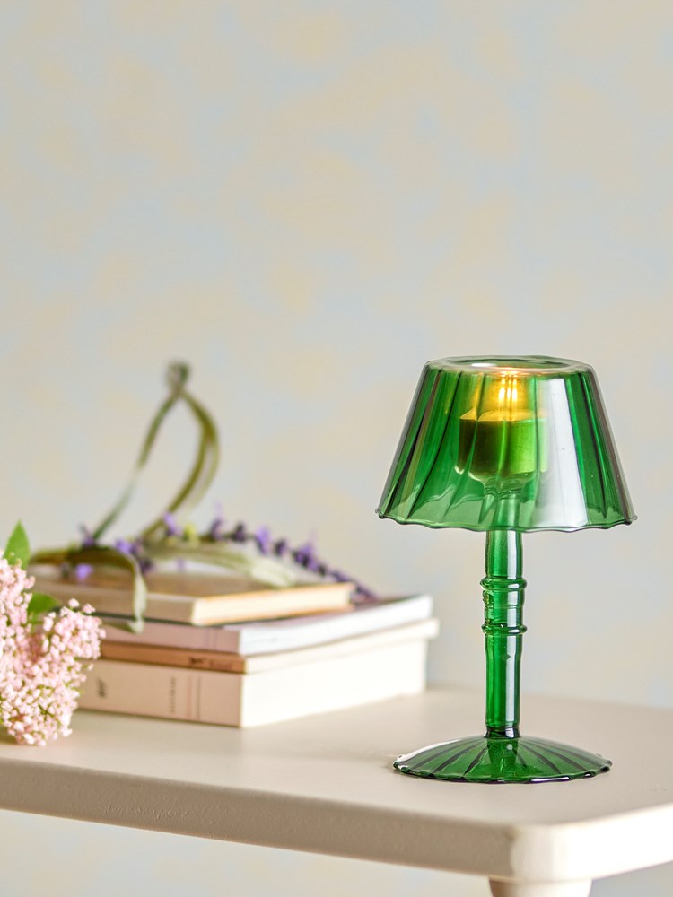 Delphia Candle Holder, Rose, Glass