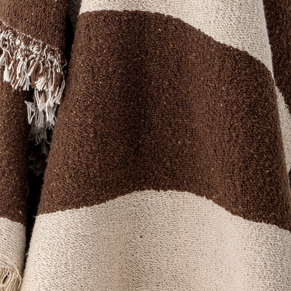 BLOOMINGVILLE-Bilston Throw, Brown, Recycled Cotton