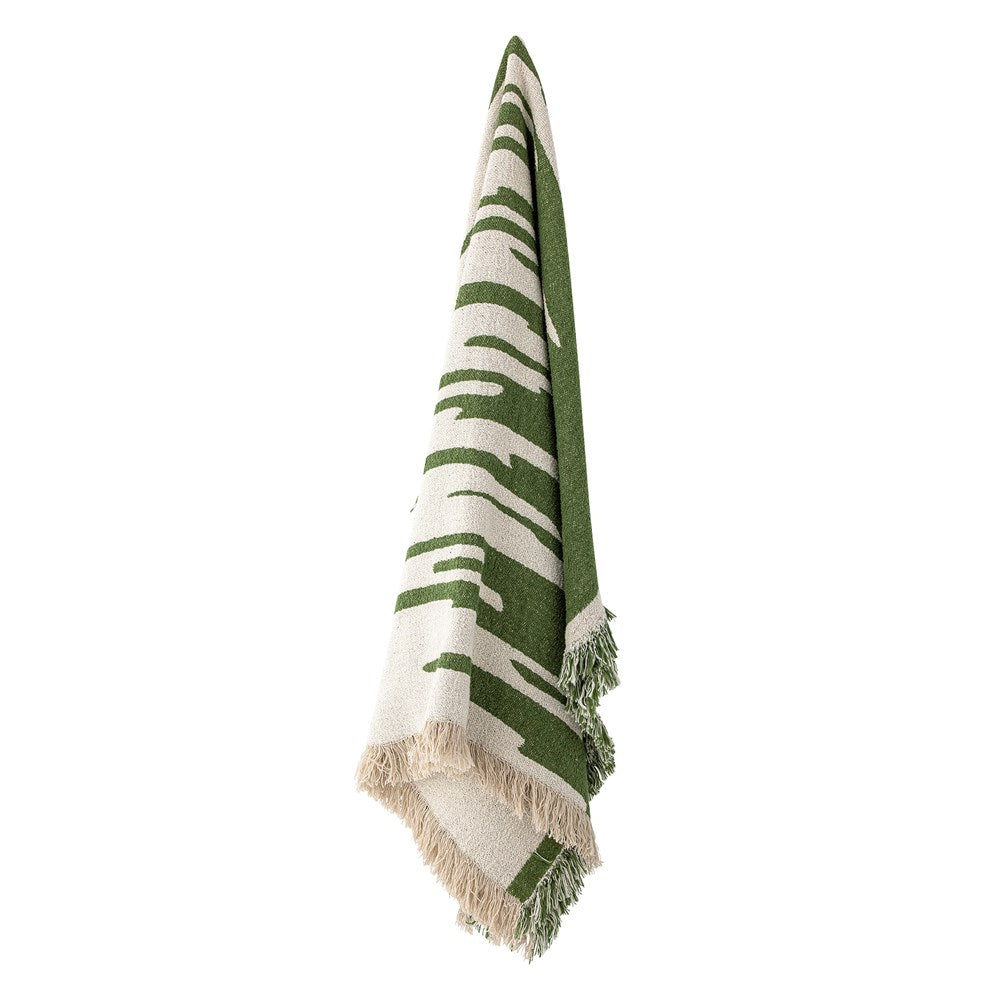 Bloomingville-Haxby Throw, Green, Recycled Cotton