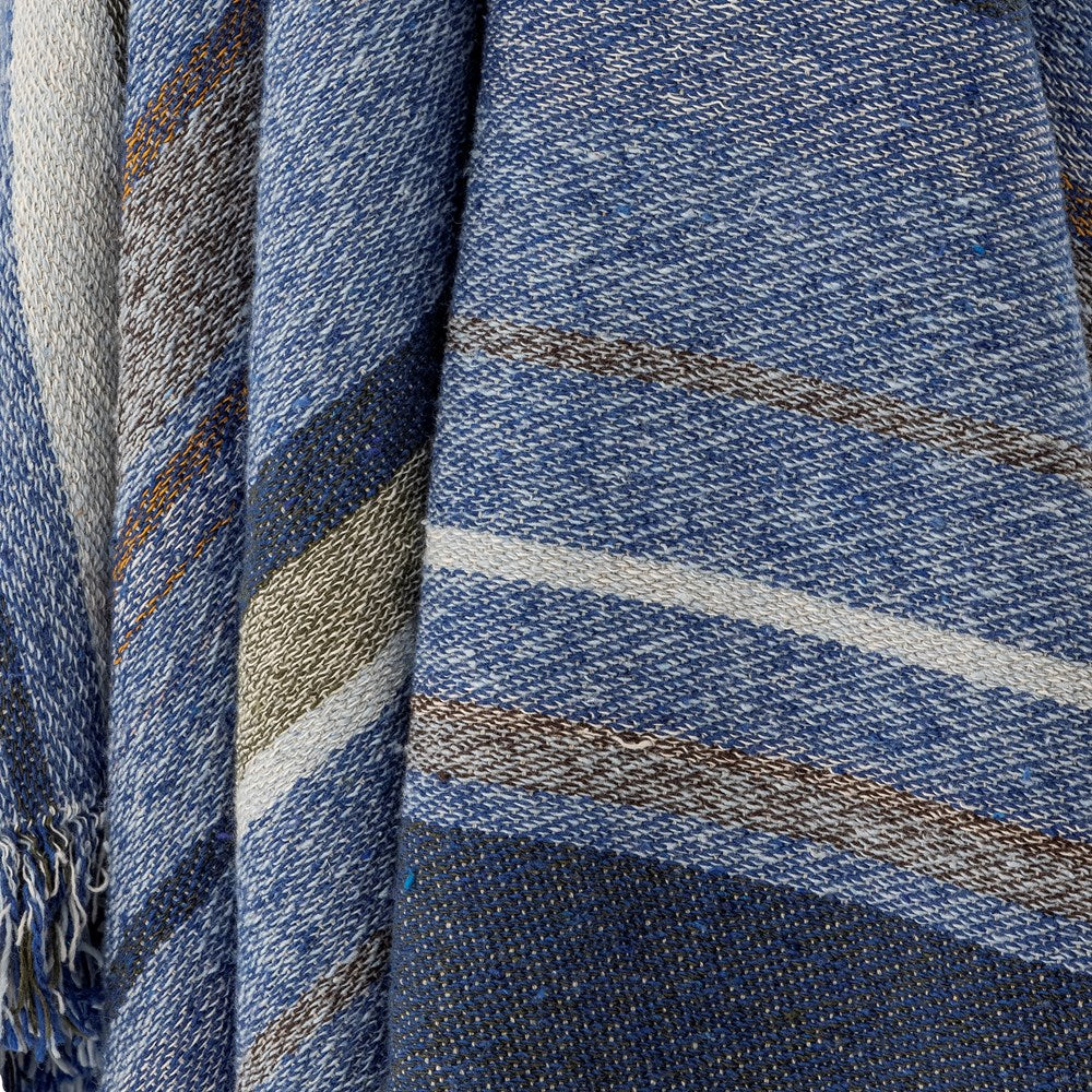BLOOMINGVILLE-Toscana Throw, Blue, Recycled Cotton