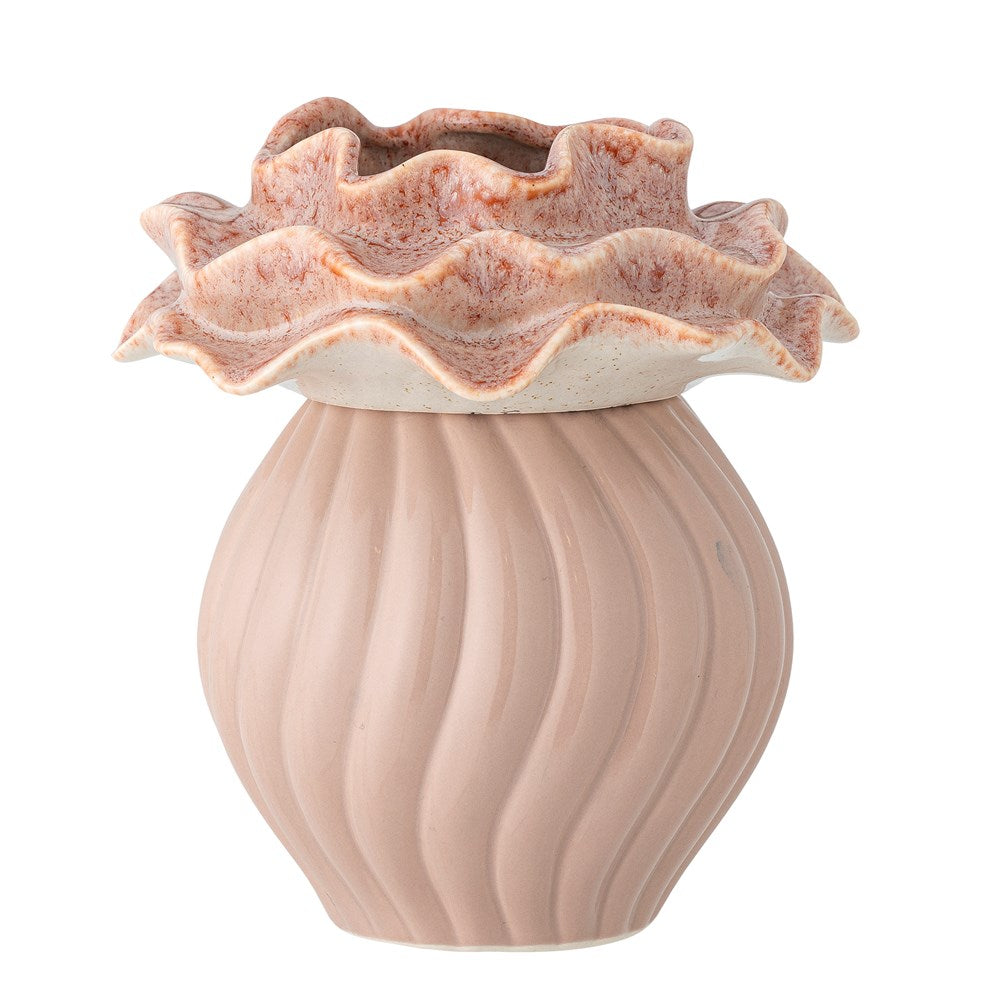 Petalia Vase, Rose, Stoneware