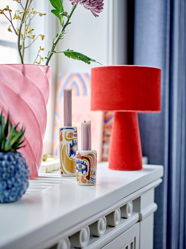 Horus Candle Holder, Orange, Stoneware