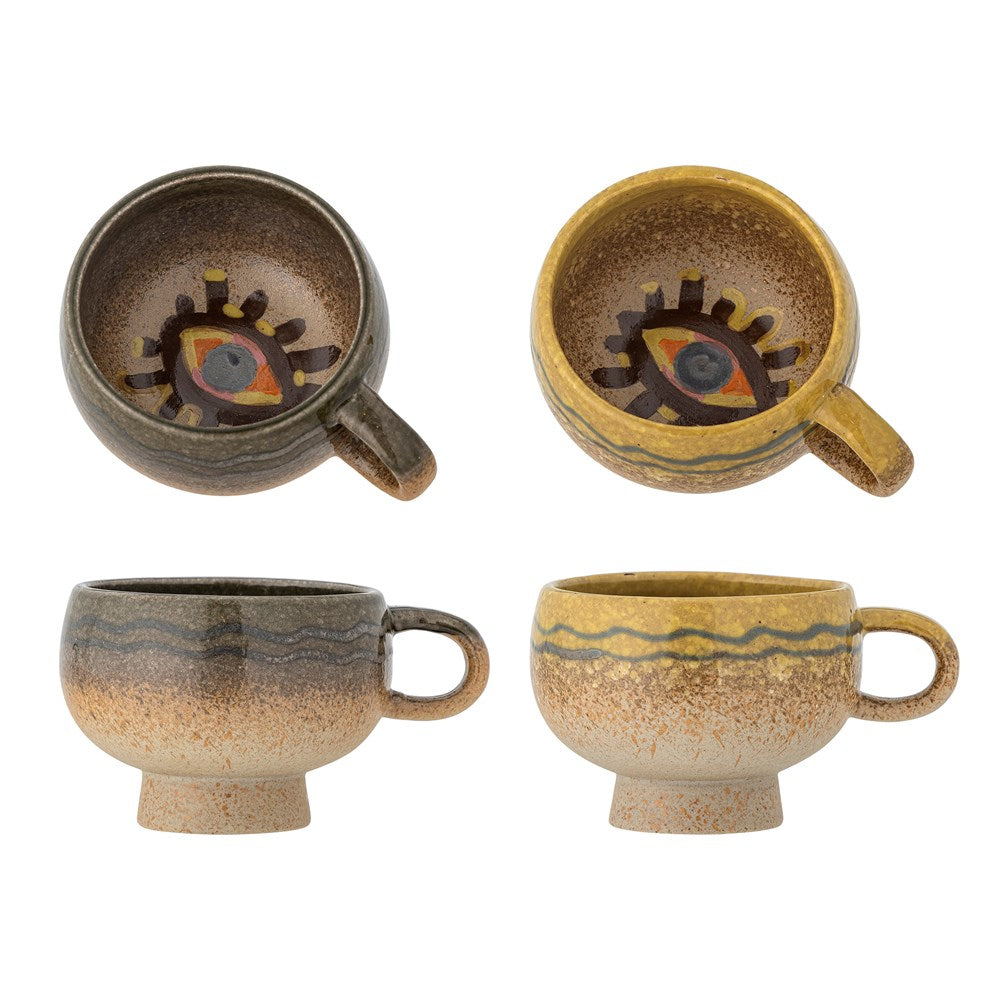 Oculus Cup, Brown, Stoneware - Set of 2