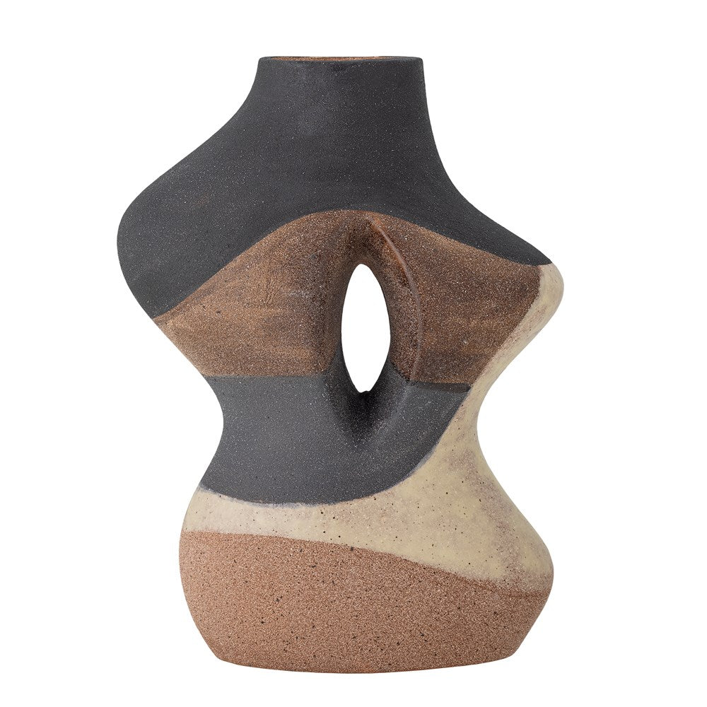 Vica Vase, Brown, Stoneware