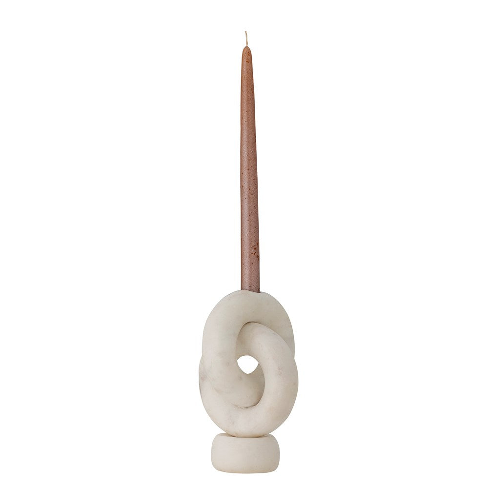 Bloomingville-Goa Candle Holder, White, Marble