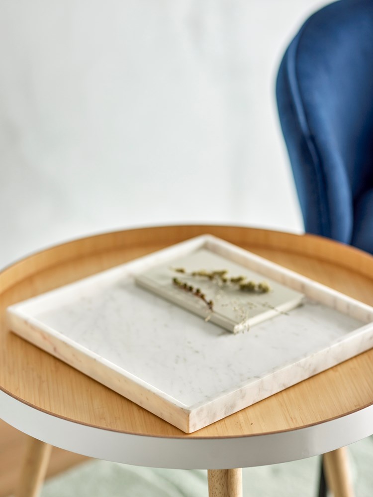 Majsa Tray, White, Marble
