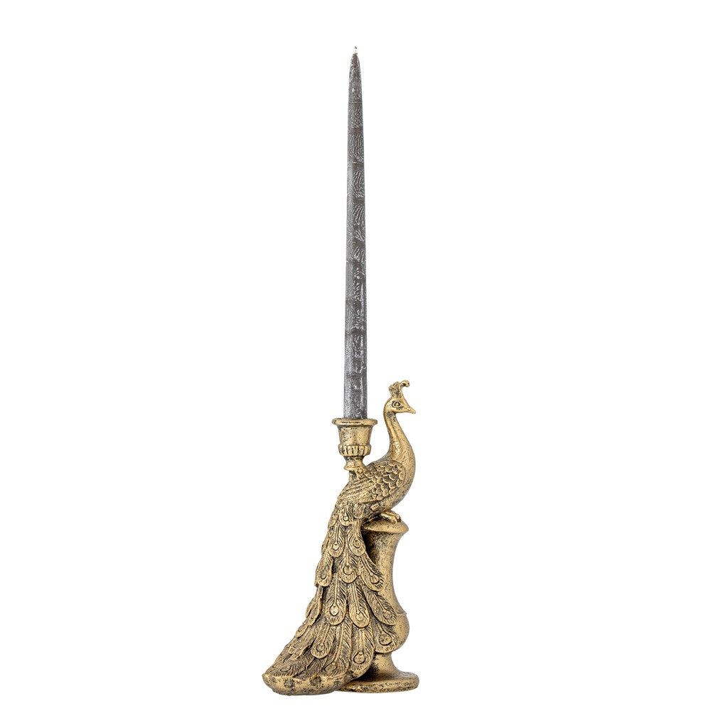 BLOOMINGVILLE-Tausi Candle Holder, Gold, Polyresin