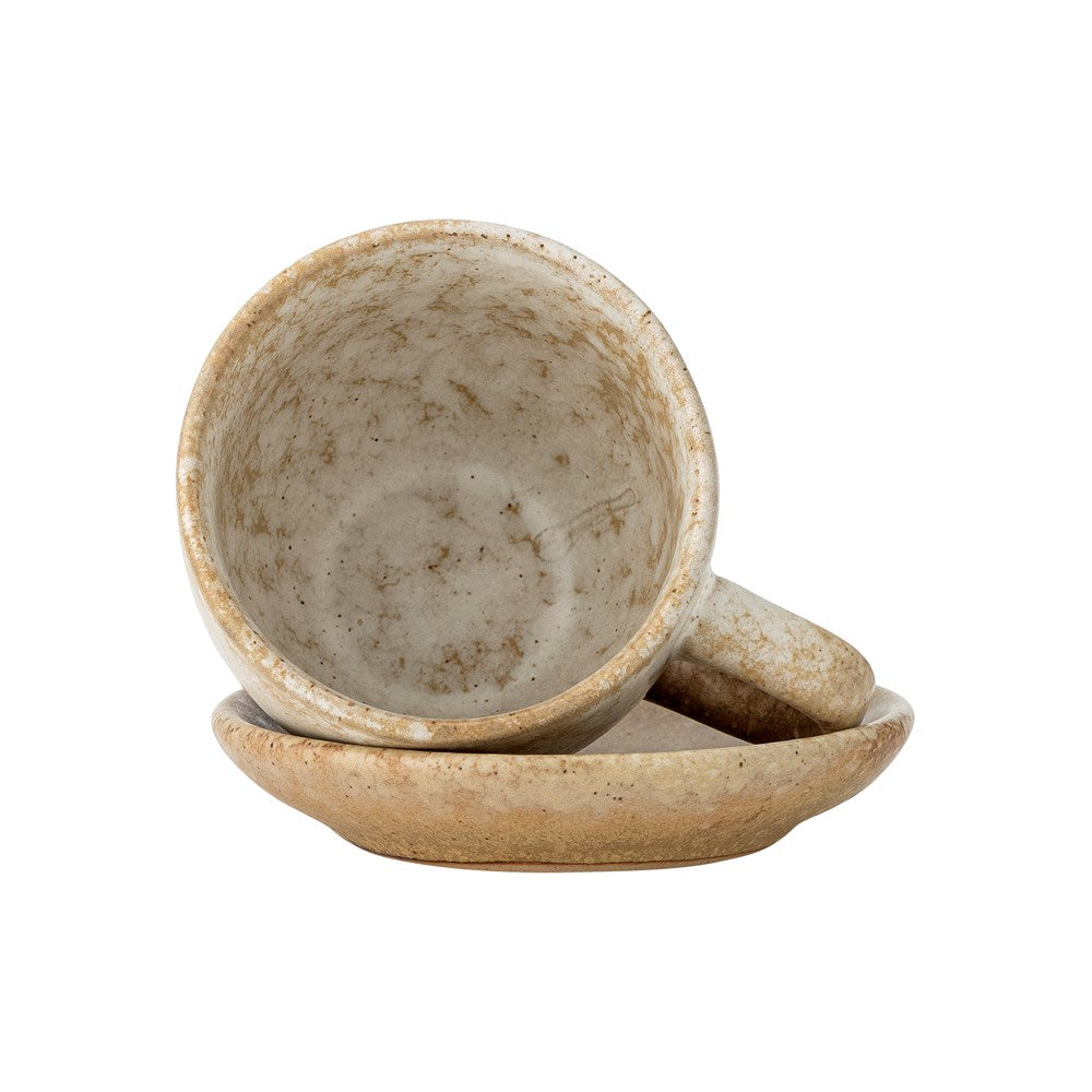 BLOOMINGVILLE-Brenta Cup w/Saucer -Nature - Set of 4