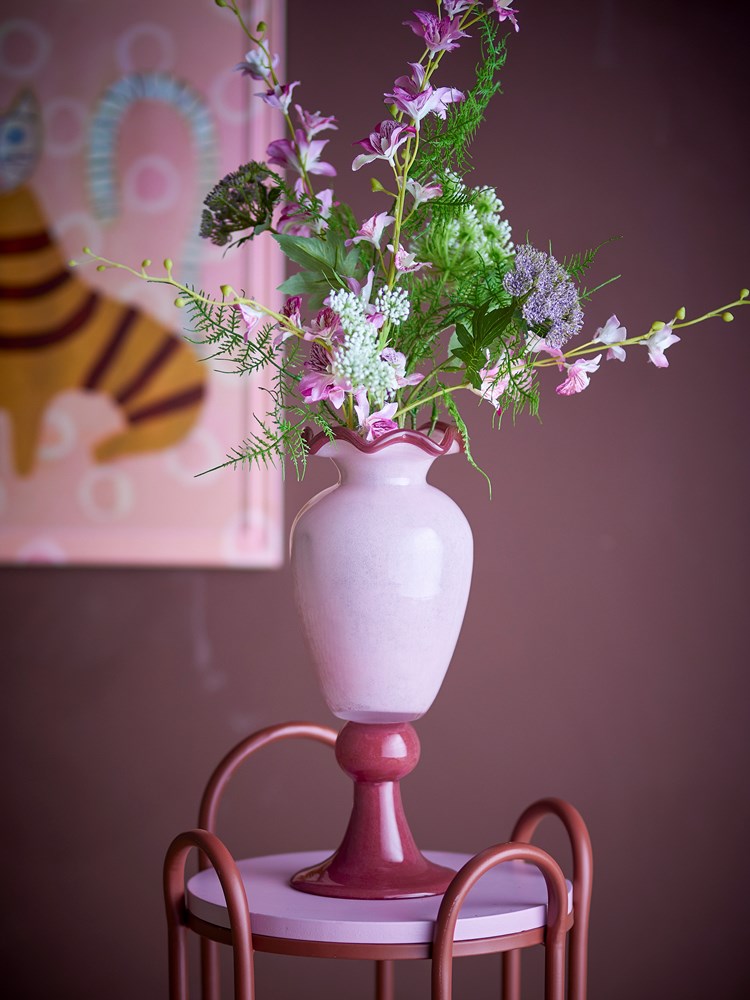 BLOOMINGVILLE-Frills Vase, Rose, Glass
