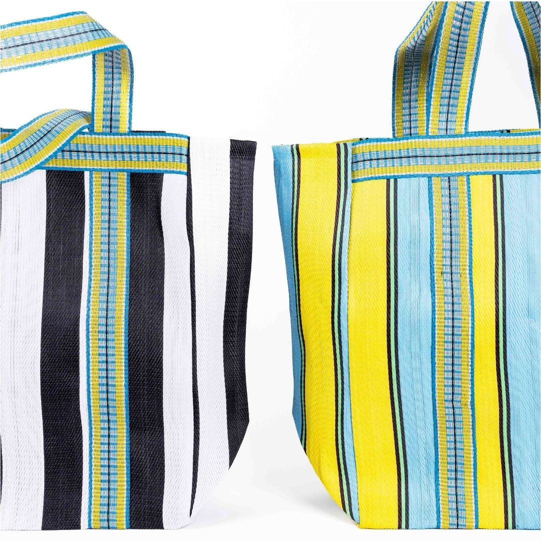 PARISIAN COOL - BELLE-ILE Yellow Aqua Beach Bag