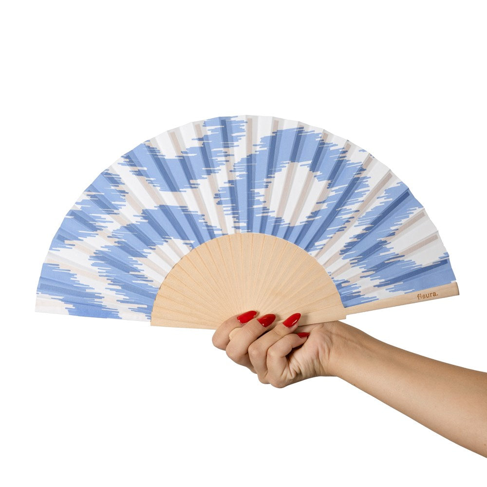Hand Fan w/Gift Box "Blue Prints"
