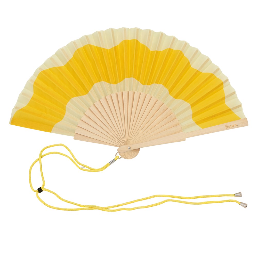 Hand fan Yellow Waves