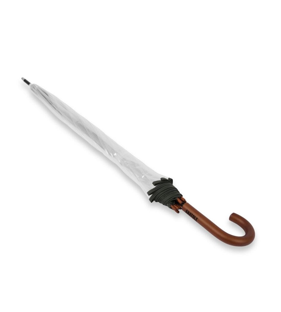 ANATOLE - OXMO Dome Umbrella - Clear with Khaki Piping