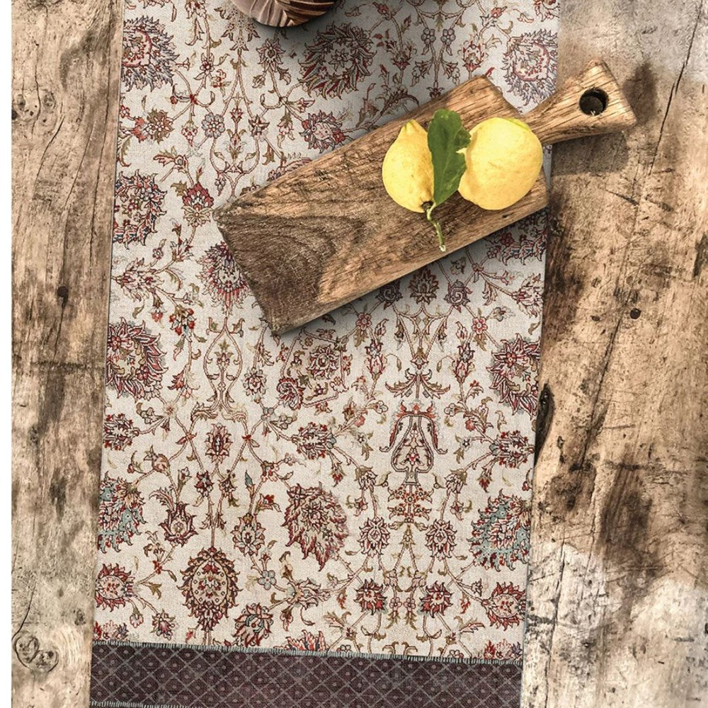 BEIJA FLOR- BOHEMIAN GARDEN GOLD Vinyl Tablerunner