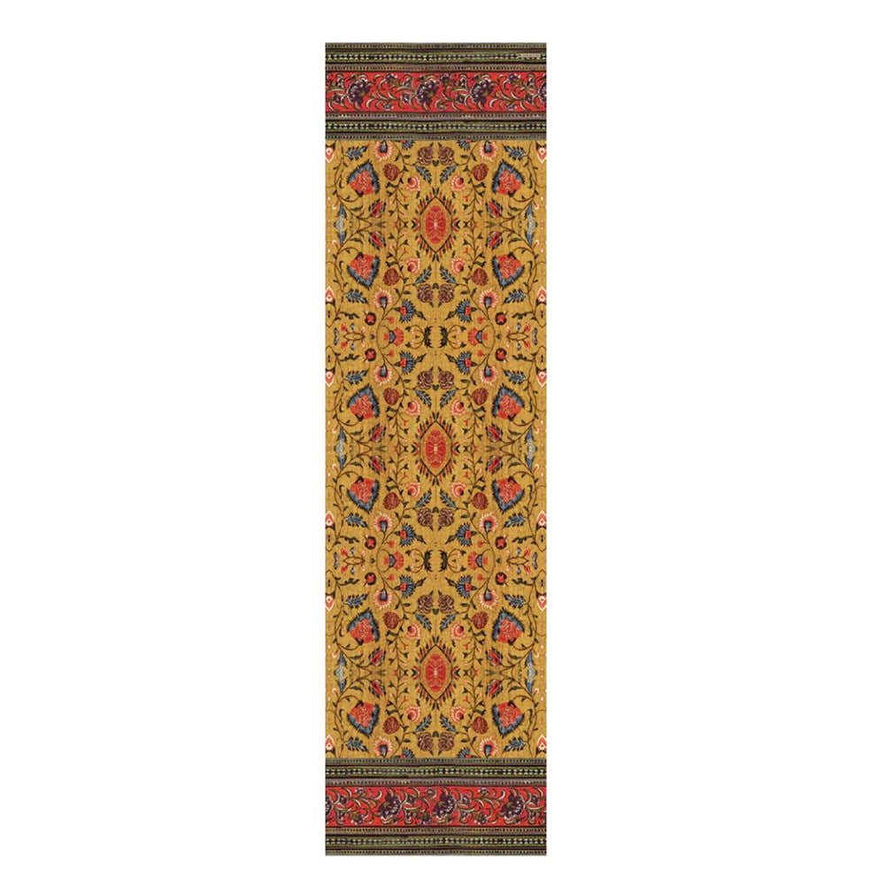 BEIJA FLOR- BOHEMIAN GARDEN GOLD Vinyl Tablerunner