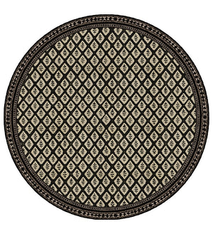 BEIJA FLOR -JAIPUR Black Round Vinyl Placemat