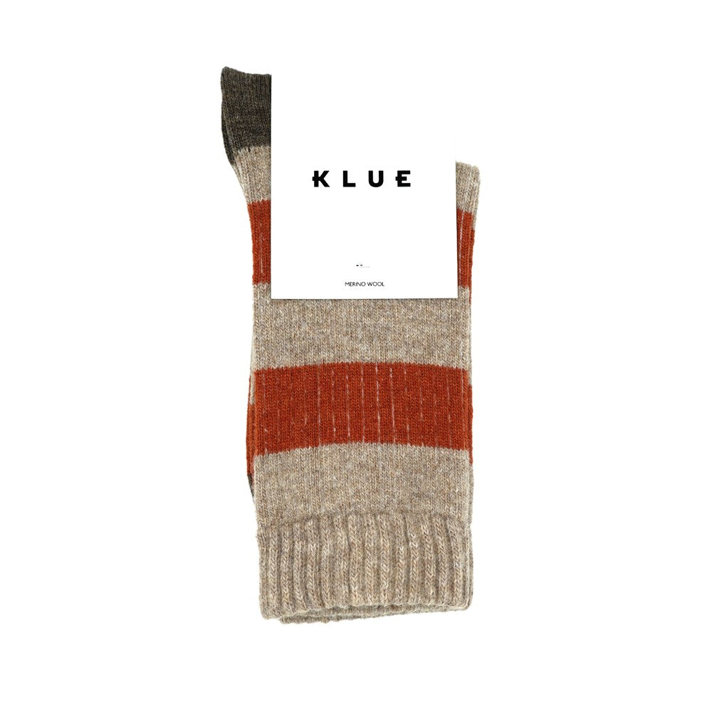 SOLD OUT - KLUE Merino Wool socks with Stripes | Men | Beige & Orange