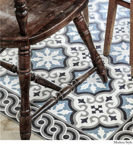 close-up of BEIJA FLOR Vinyl Rug- Mountain Classic Brown