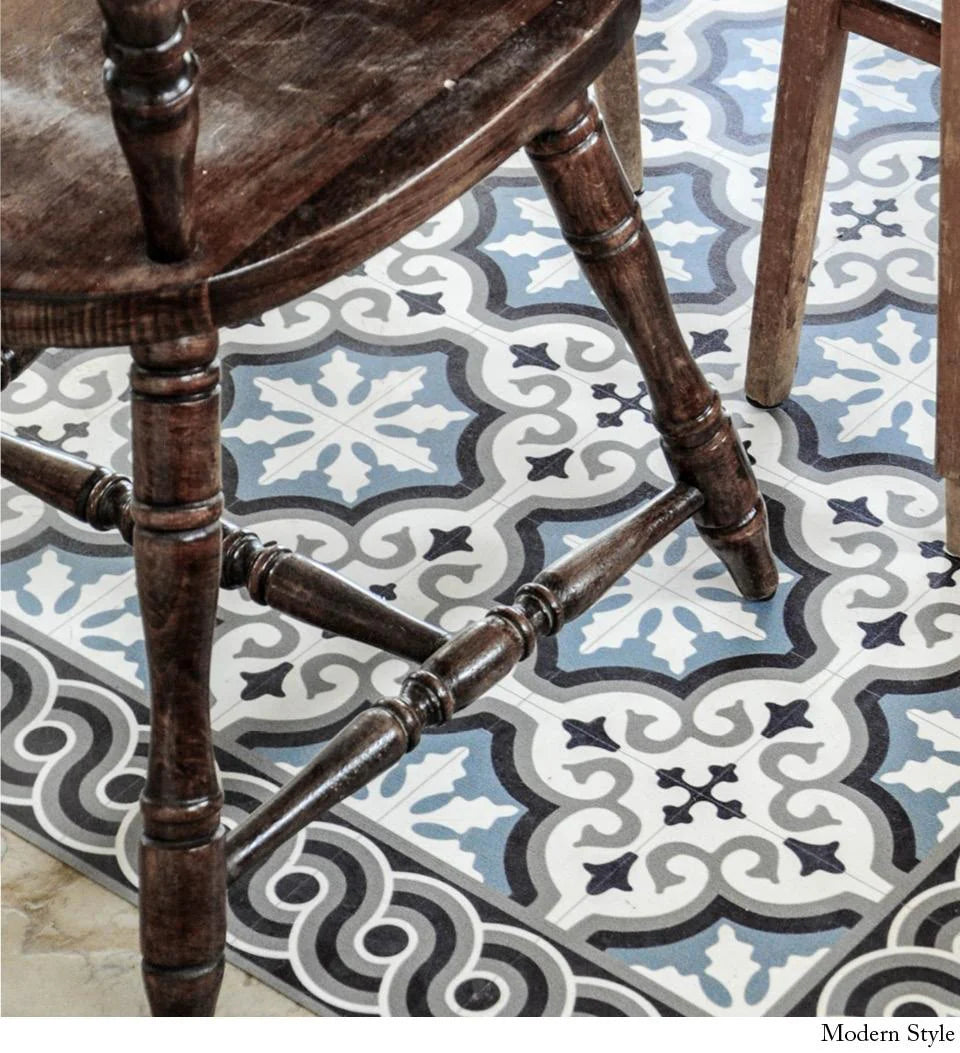 close-up of BEIJA FLOR Vinyl Rug- Mountain Classic Brown