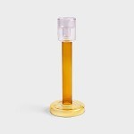 KLEVERING-Bole candle holder L amber / yellow