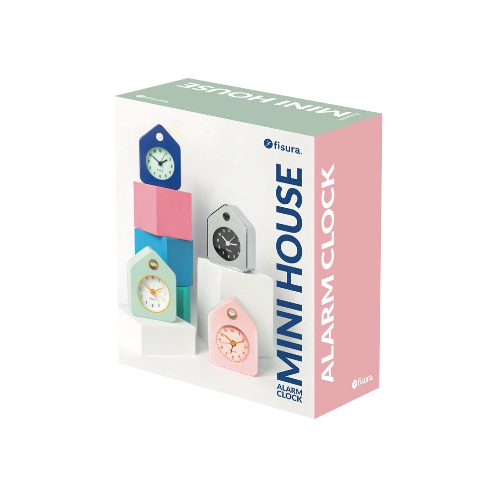 Mini House Alarm Clock Chrome - Metal