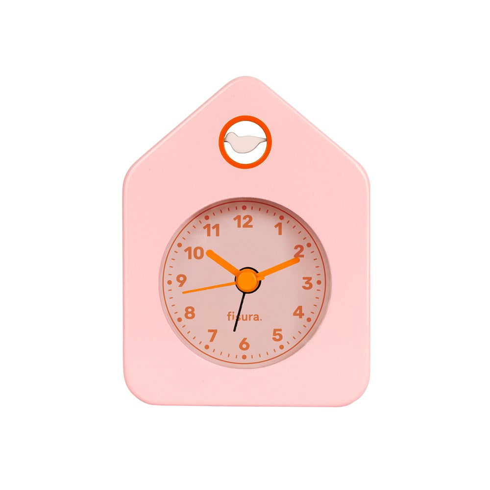 Mini House  Alarm Clock Pink - Metal