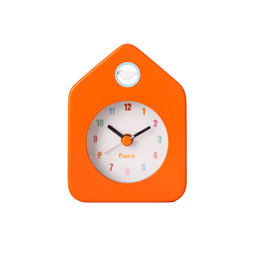 Mini House  Alarm Clock Orange - Metal