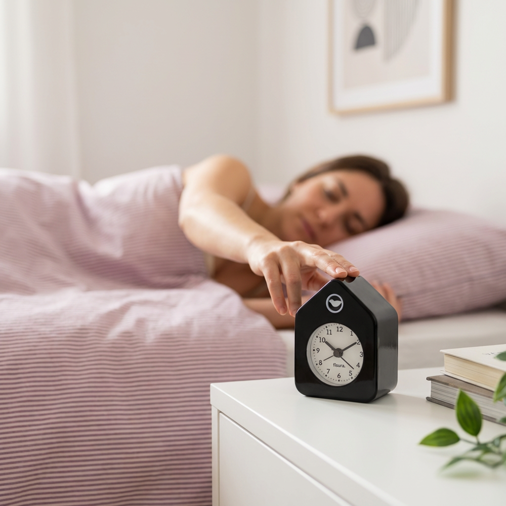 Mini House  Alarm Clock Black and White - Metal